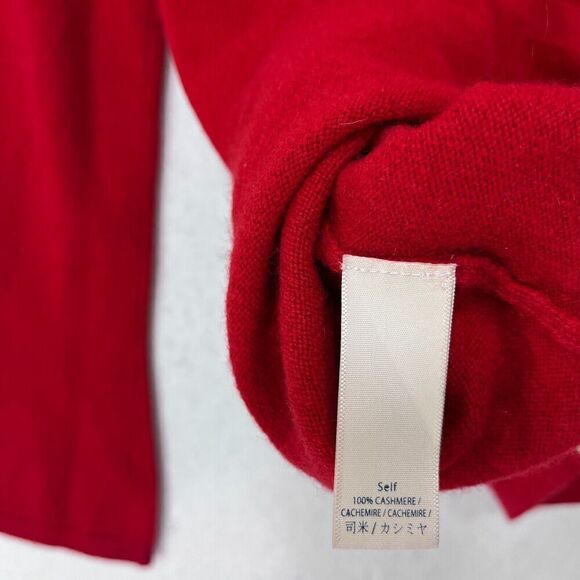 Rebecca Minkoff Sweater Women Medium Red 100% Cashmere Retro 70s Mob Wife Flare - Picture 7 of 11